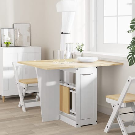 vidaXL - Eettafel - Corona - inklapbaar - massief - grenenhout - wit