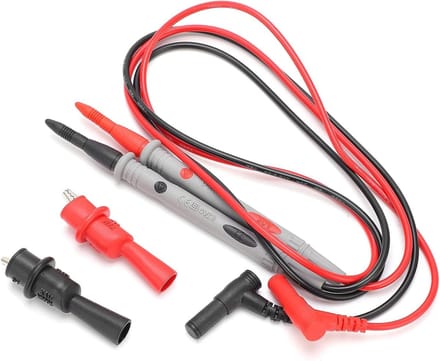 Multimeter Meetsnoerenset - Testkabels Klemmen - Elektrisch Testen - Antislip Textuur - 107 cm - Zwart