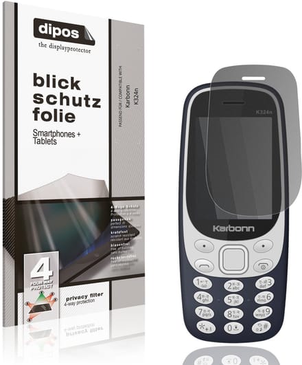 dipos – Matte Privacy Screenprotector geschikt voor Karbonn K324n | Anti-Spy Beschermfolie