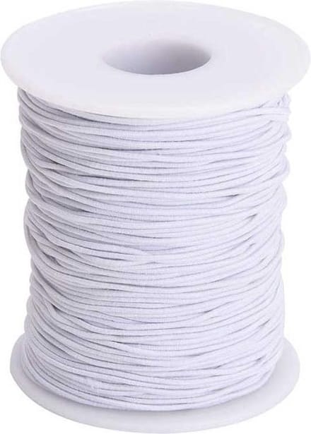 Elastisch Touw - 3 mm - Spandex (soft) - Wit - elastiek per meter