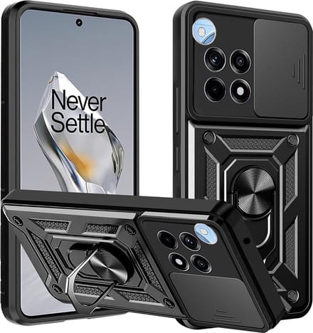 Hoesje geschikt voor OnePlus 12R - Techsuit Camshield Back Cover - Zwart