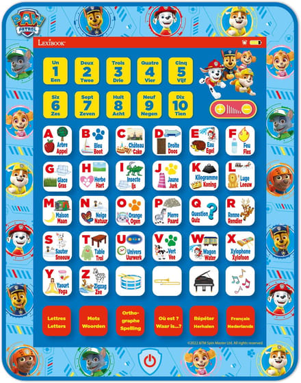 Tablette Éducative bilingue Pat Patrouille en français et en anglais