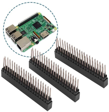 3-delige set 2.54mm pinheaders met 2 x 20 pins, breakaway connector kit voor PCB, ideaal voor geïntegreerde circuits en Raspberry Pi interfaces