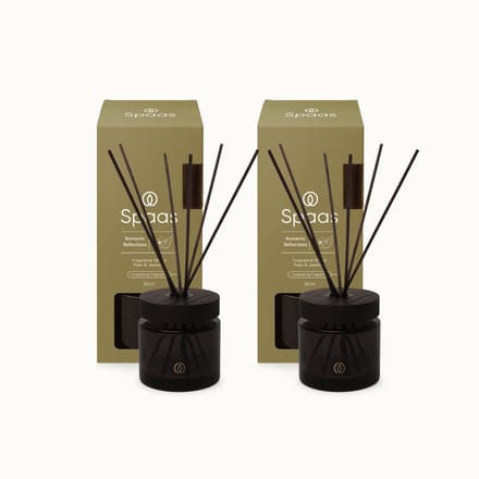 Spaas Reed diffuser - Set van 2 Geurstokjes - Peer en Jasmijn - 80ml - Romantic Reflections