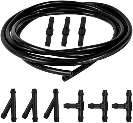 Ruitensproeierslang Set - Slang Connectoren Kit - Auto Onderhoud - Universele Toepassing - 3 Meter - Zwart