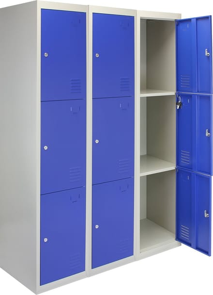 Lockerkast metaal - blauw - 180x38x45 cm - flatpack met magneten