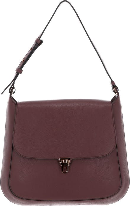 COCCINELLE Leren Handtas Schoudertas Cristhy Handbag Carruba Bruine