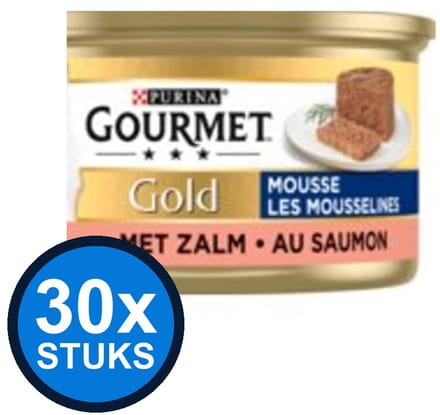 30x Gourmet - Gold Mousse Zalm - Kattenvoer Natvoer - 85 g