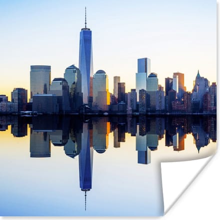 Poster Skyline - New York - Water - 75x75 cm