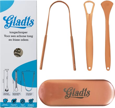 Gladts Tongschraperset – RVS – 3 tongschrapers met opbergcase