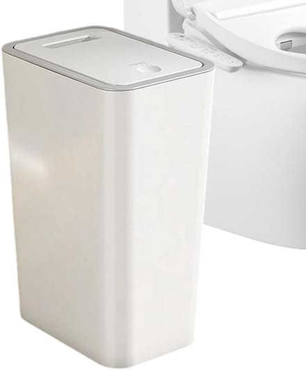 Prullenbak Met Deksel - Afvalemmer Keuken - Afval Beheren - Kantelveilig Ontwerp - 10 Liter - Wit