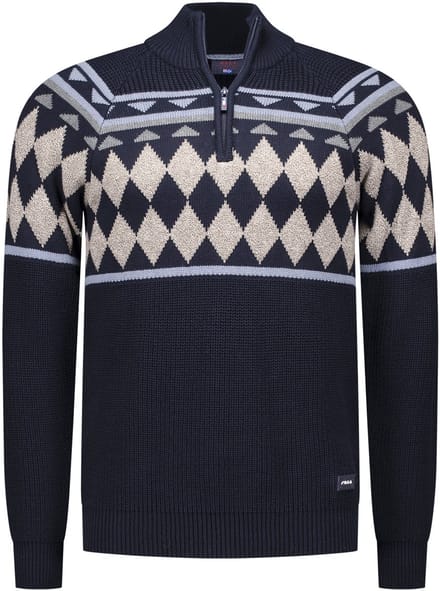 trui New Zealand donkerblauw geprint