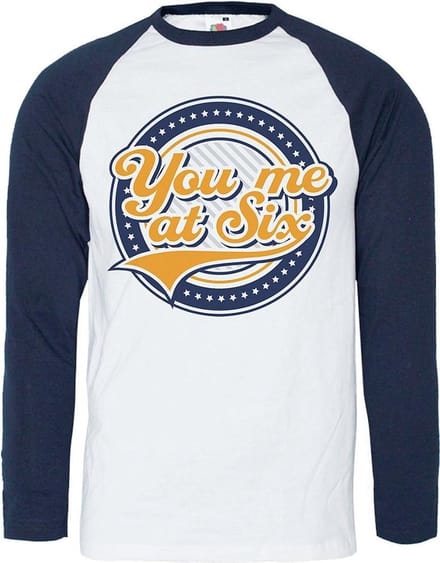 You Me At Six - Crest Longsleeve shirt - L - Wit/Blauw