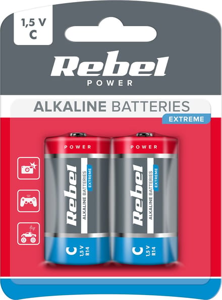 Rebel Extreme - Alkaline Batterij - LR14 - 1,5 V - 2 Stuks