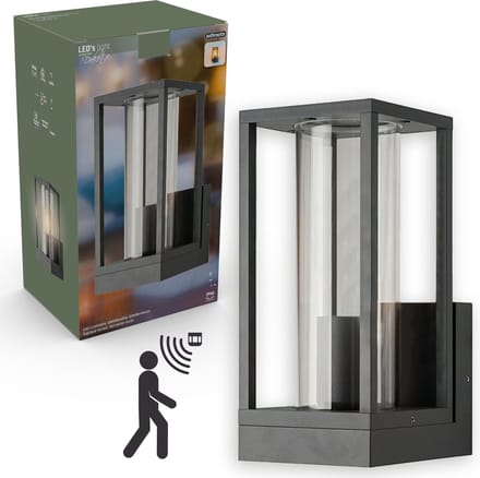 Senso LED Wandlamp buiten glas met bewegingssensor - Automatische lichtschakeling - Antraciet