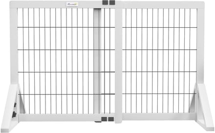PawHut Huisdierhekje - Grenenhout - 106x44x67cm - Wit