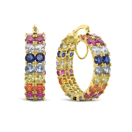 Juwelier Emo - 14 Karaat Gouden Oorbellen Zirkonia Stenen