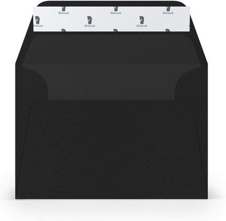 C6 Enveloppen Zwart Geribbeld Zelfklevend Met Zijdevoering 100 g/m²