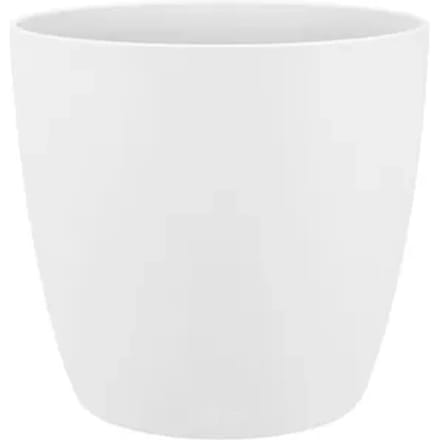 Elho Brussels Rond 18 - Bloempot voor Binnen - 100% Gerecycled Plastic - Ø 18.3 x H 16.8 cm - Wit