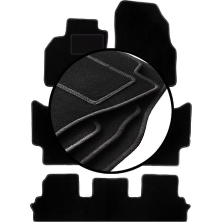 Complete set veloursmatten voor: Renault Grand Scenic III 7-zits (2009-2015)
