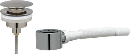 Ben Push Wastafel Afvoerplug Set - Afsluitbaar - met plat Meubelsifon 5/4" - RVS-look