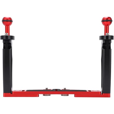 Dubbele Handgreep Tray Stabilisator Rig Duiken Onderwater Camera Behuizing Case Tray Mount black