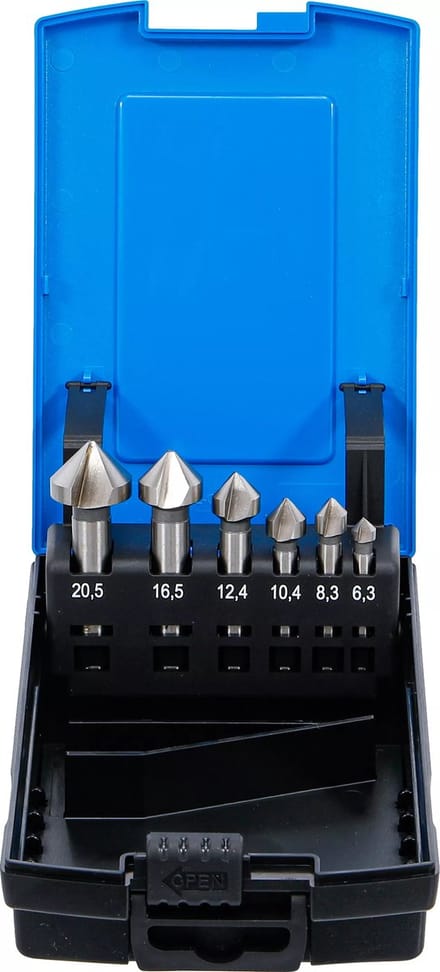 BGS Verzinkboorset - HSS - DIN 335 vorm C - 6 delig