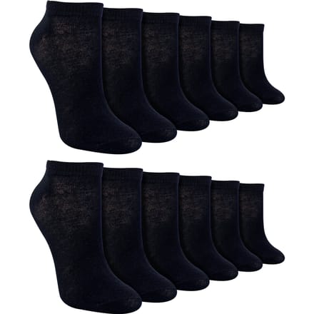 12 Paar Multipack Kinder Bamboe Trainer Sokken | Jongens Liner Sokken Ankle Wit - Zwart