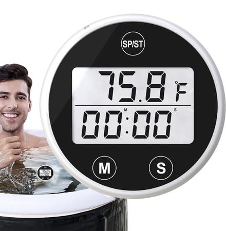 Waterthermometer Drijvend - Badmeter Vijvermeter - Watertemperatuur Meten - Waterdicht LCD Scherm - 4.5 cm - Wit