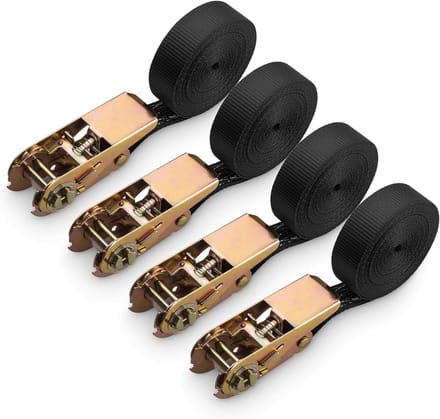 Spanbanden Polyester 800 kg Zwart 4 Stuks voor Motorfiets en Auto