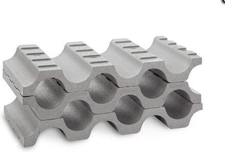 Flessenrek polystyreen voor 9 flessen ( te combineren tot het gewenste aantal )