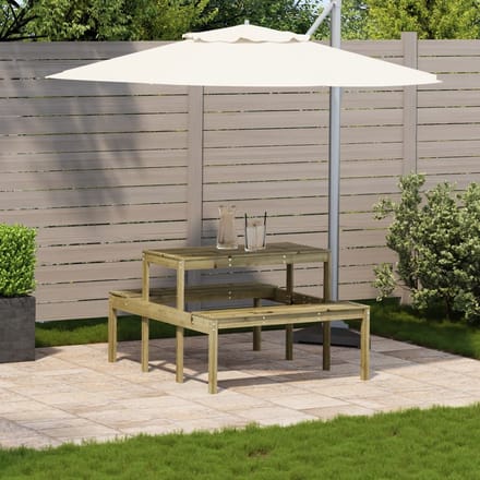vidaXL - Picknicktafel - 110x134x75 - cm - geïmpregneerd - grenenhout