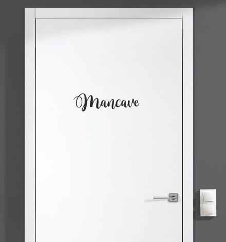 Deursticker - Mancave - Zwart 18x5,2