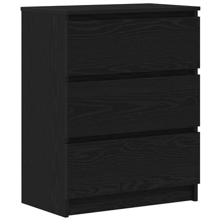 vidaXL - Dressoir - 60x35x76 - cm - bewerkt - hout - zwart - eikenkleurig