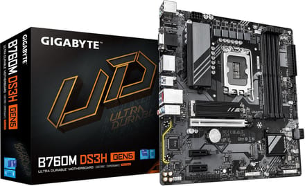GIGABYTE B760M DS3H GEN5 Moederbord - Intel B760 - Intel LGA1700 - DDR5 RAM - Micro-ATX