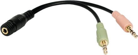 LogiLink CA0020 CA0020 Jackplug Audio Adapter [1x Jackplug female 3,5 mm - 2x Jackplug male 3,5 mm] Zwart