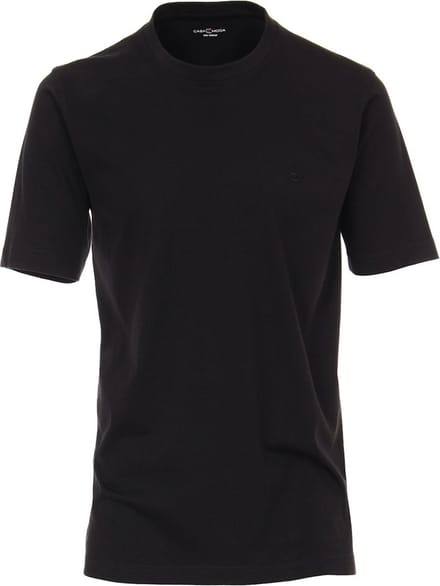 Casa Moda Basis T-shirt Katoen Ronde hals Zwart 2-Pack - M