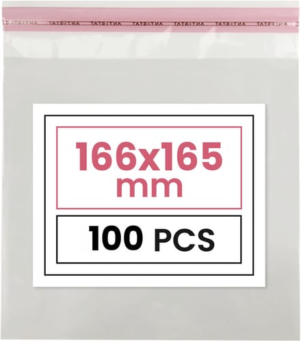 Plastic zakjes met plakstrim - 16,6x16,5 cm - transparant - 100 zakken