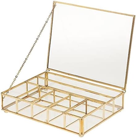 Glazen Terrarium Organizer - Sieradendoos Display - Kleine Voorwerpen Tonen - 7 Vaks Indeling