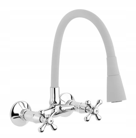 Invena Roma Wandkraan Keuken Grijs/Chroom - Klassiek Design