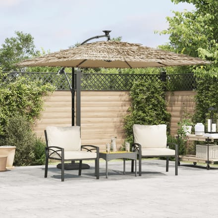 vidaXL - Parasol - met - stalen - paal - 269x269x235 - cm - bruin