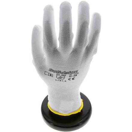 Beschermende Handschoenen Fijn Gebreid PU Coating Wit Maat 6 [10 stuks]