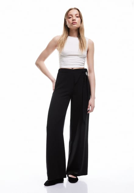 Normale taille Flare Leinenhose
