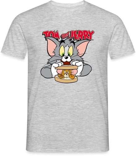 Tom En Jerry Sandwich Muis Broodje T-Shirt Heren
