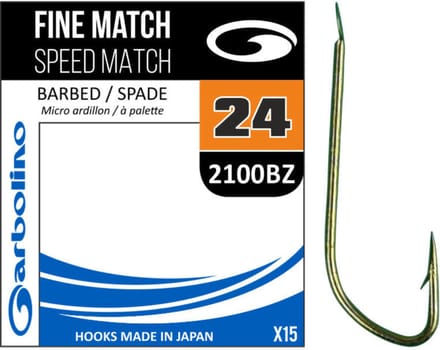 Garbolino Fine Match Speed Match Barbed-Spade 2100BZ (15 pcs) - Maat : 14