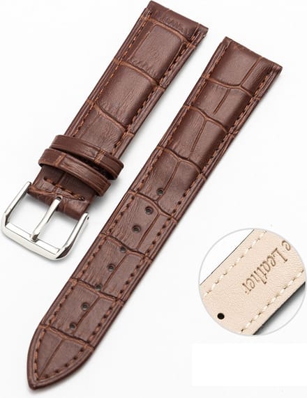 By Qubix - Geschikt voor Garmin Lily 2 - Crocodile leren bandje - Bruin