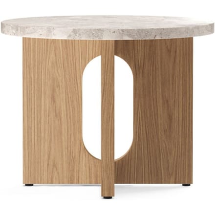 Audo Androgyne Side Table Ø50 - Natural Oak / Kunis Breccia Sand