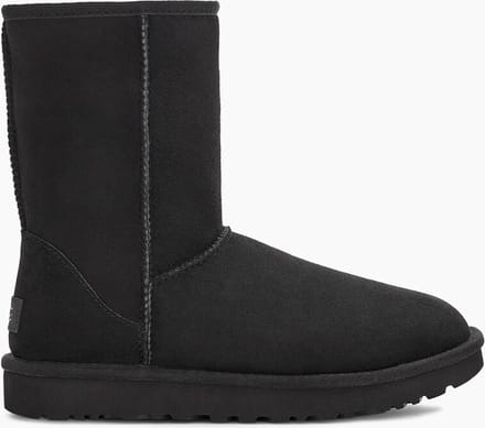 UGG® Classic Short II for Women in Black, Size 4, Shearling/Polyester/Leather