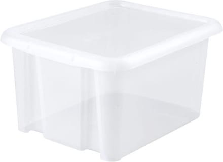 EDA Opbergbox 30L - wit - stapelbaar - L44 x B36 x H25 cm - kunststof - Bak/Doos met deksel