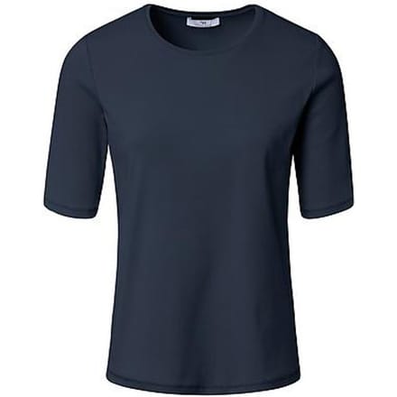 Shirt 100% Pima Cotton ronde hals Van Peter Hahn blauw